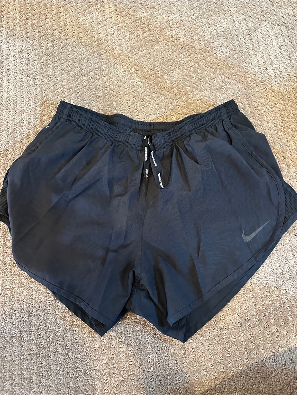 Nike Men's Black Athletic Running Shorts with Swoosh